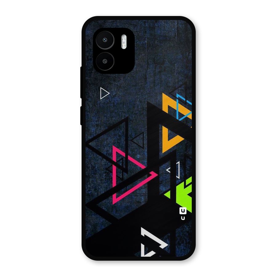 Coloured Triangles Metal Back Case for Redmi A2