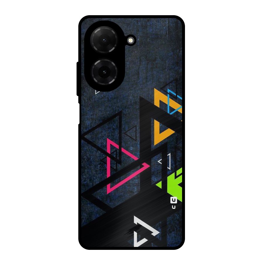 Coloured Triangles Metal Back Case for Redmi A5 4G