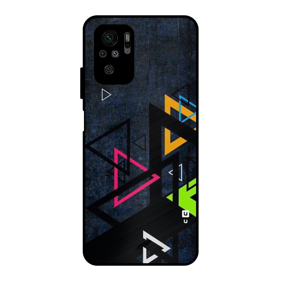 Coloured Triangles Metal Back Case for Redmi Note 10S