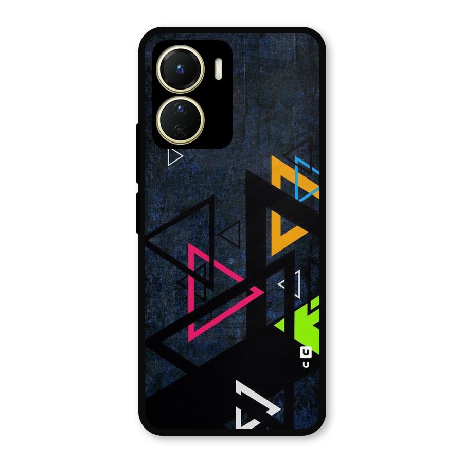 Coloured Triangles Metal Back Case for Vivo T2x