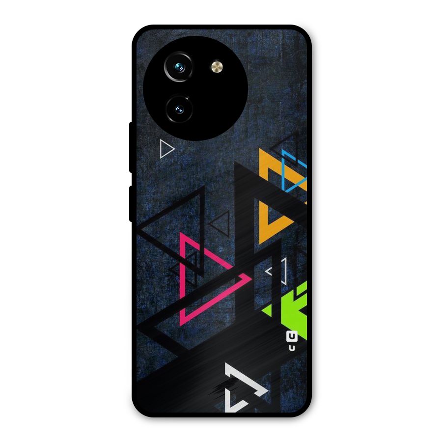 Coloured Triangles Metal Back Case for Vivo T3x
