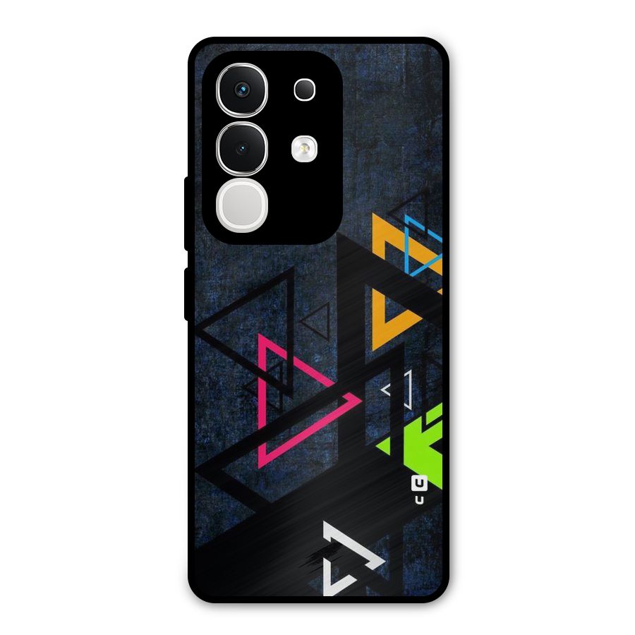 Coloured Triangles Metal Back Case for Vivo T4x