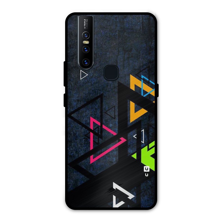 Coloured Triangles Metal Back Case for Vivo V15