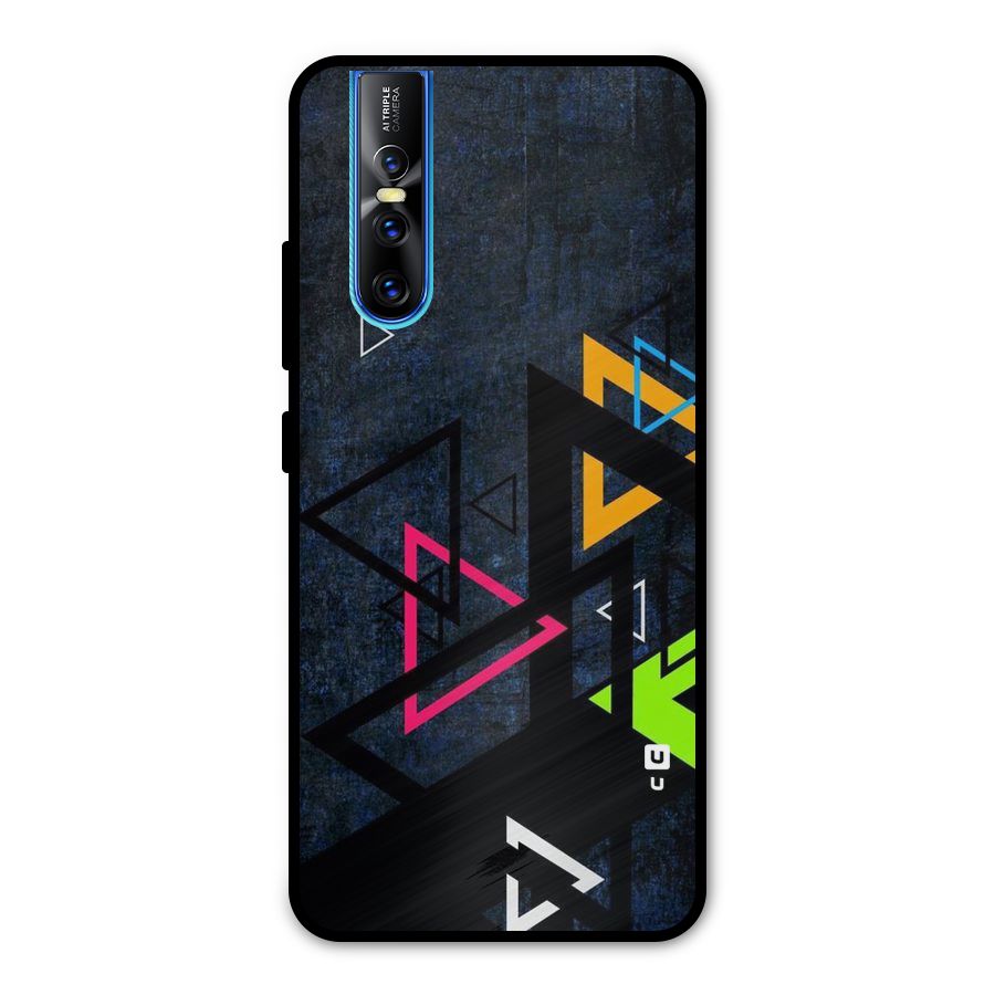 Coloured Triangles Metal Back Case for Vivo V15 Pro