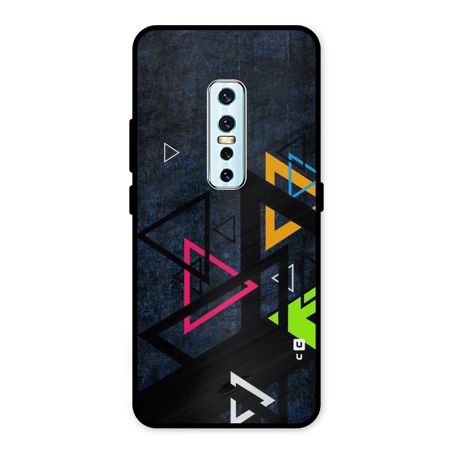 Coloured Triangles Metal Back Case for Vivo V17 Pro