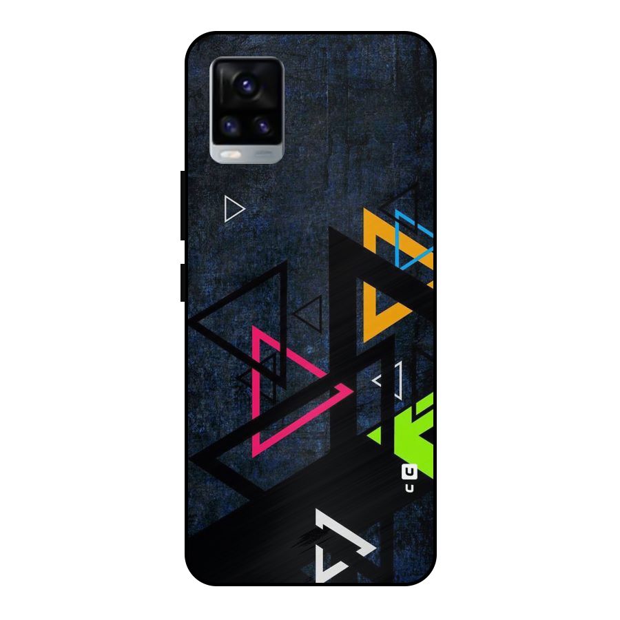 Coloured Triangles Metal Back Case for Vivo V20