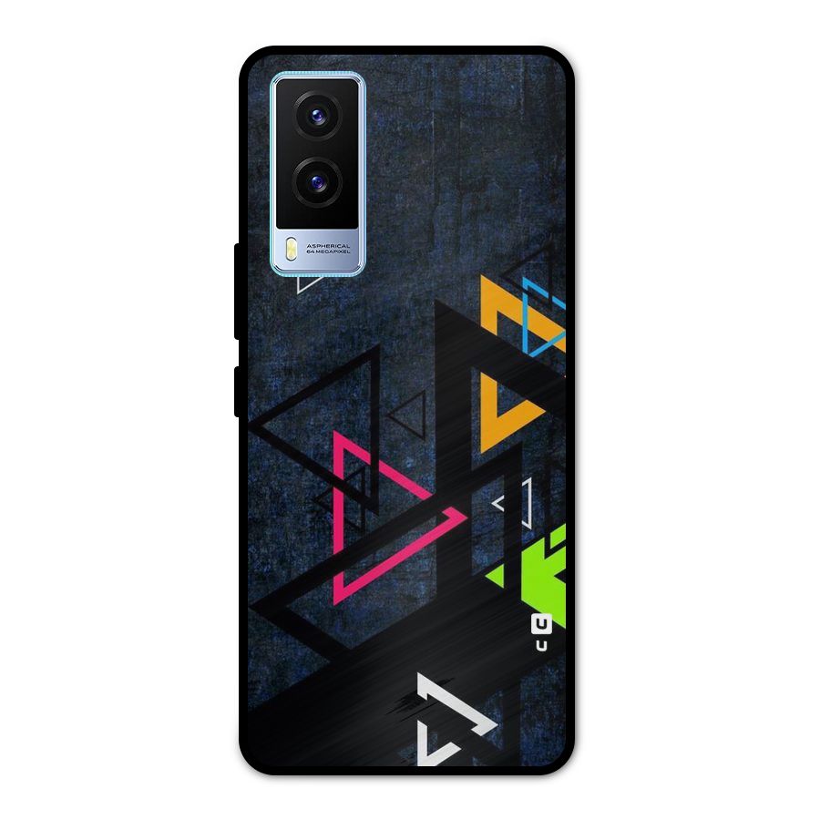 Coloured Triangles Metal Back Case for Vivo V21e 5G