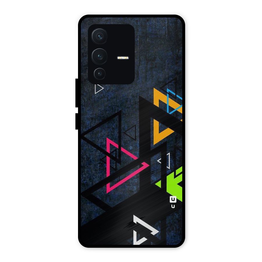 Coloured Triangles Metal Back Case for Vivo V23 5G