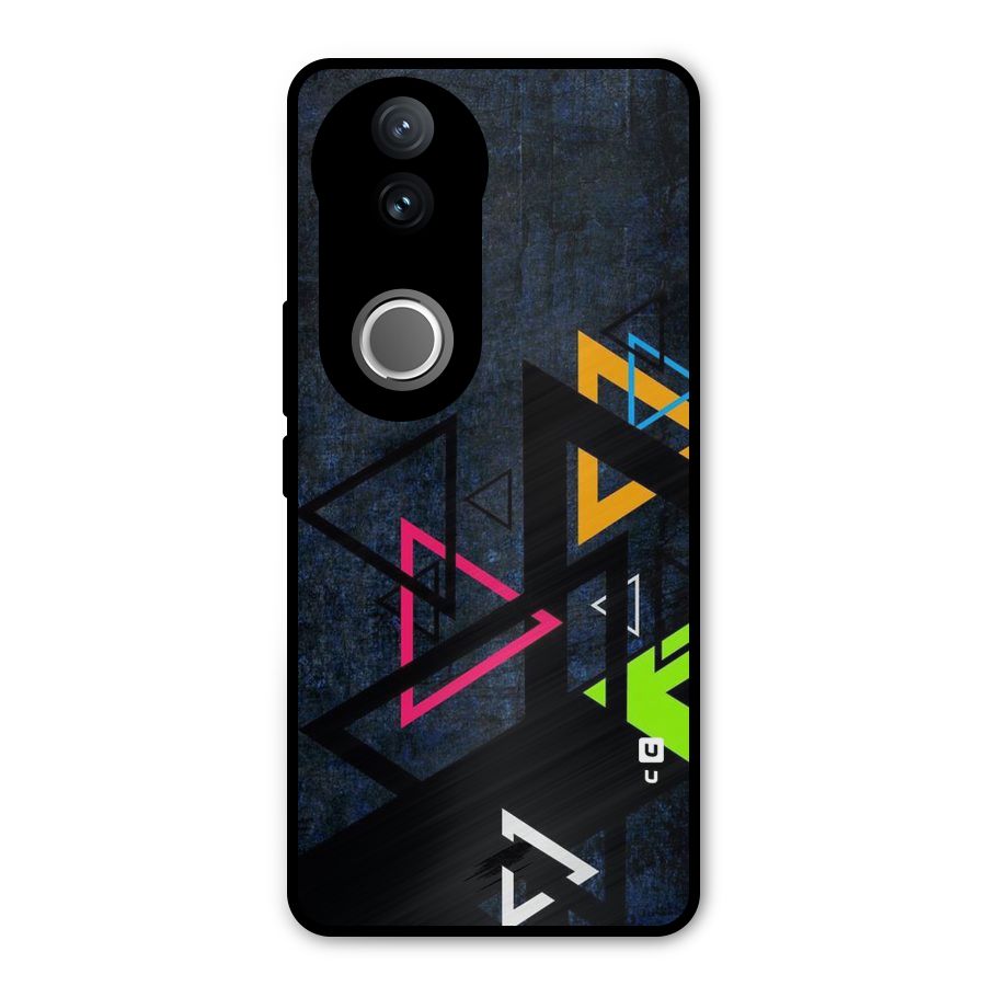 Coloured Triangles Metal Back Case for Vivo V50