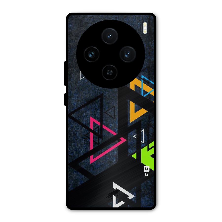 Coloured Triangles Metal Back Case for Vivo X100