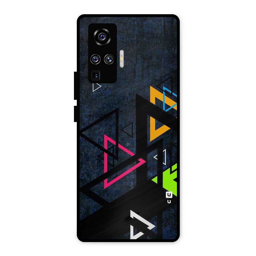 Coloured Triangles Metal Back Case for Vivo X50 Pro