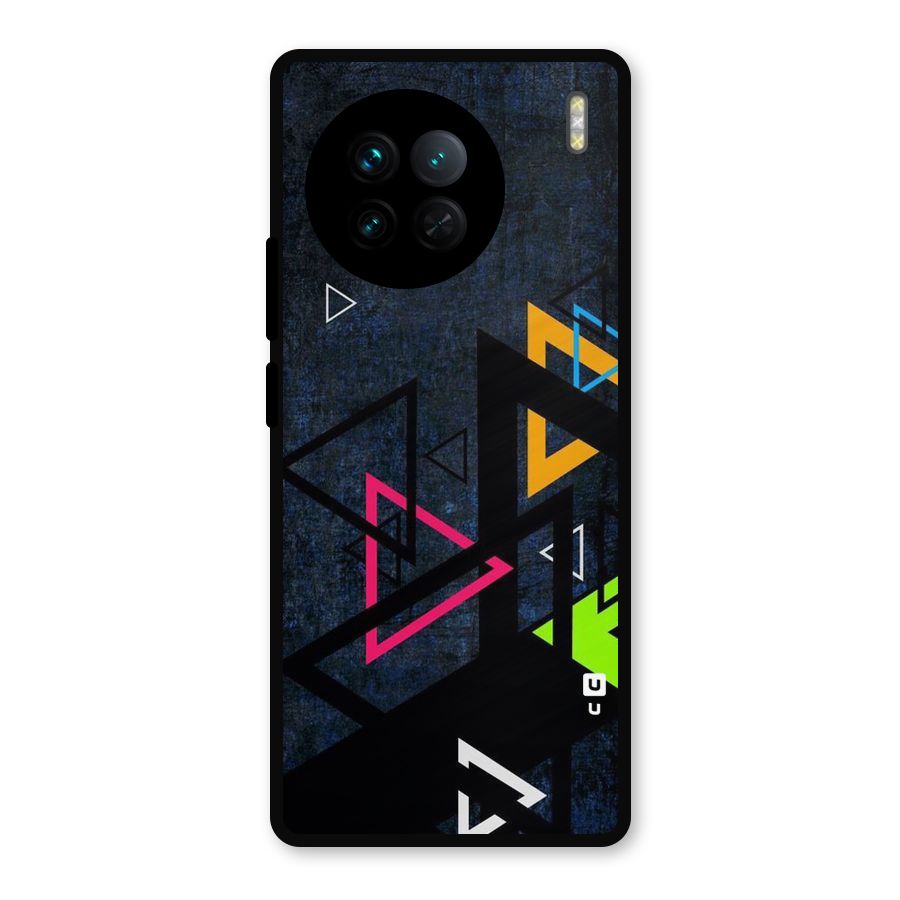 Coloured Triangles Metal Back Case for Vivo X90