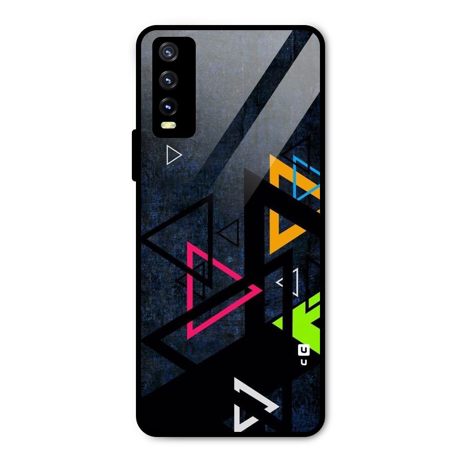 Coloured Triangles Metal Back Case for Vivo Y20
