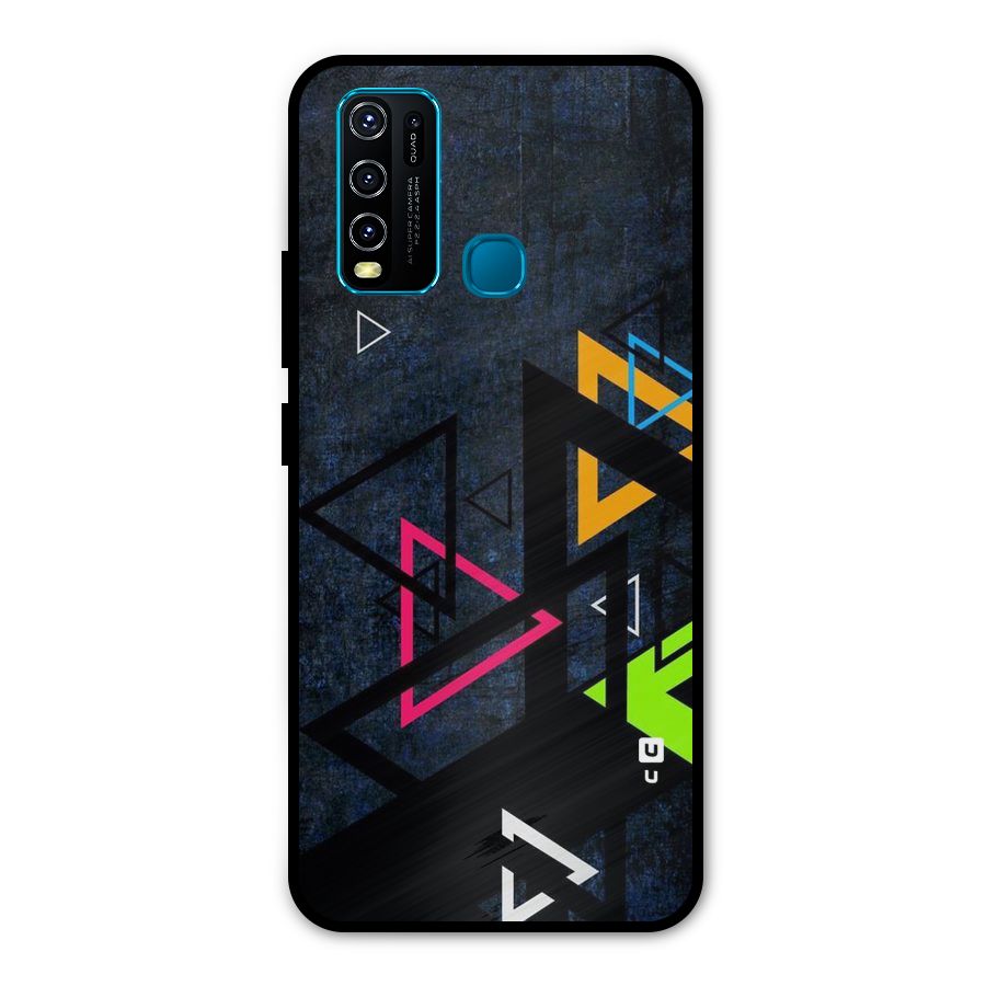 Coloured Triangles Metal Back Case for Vivo Y50
