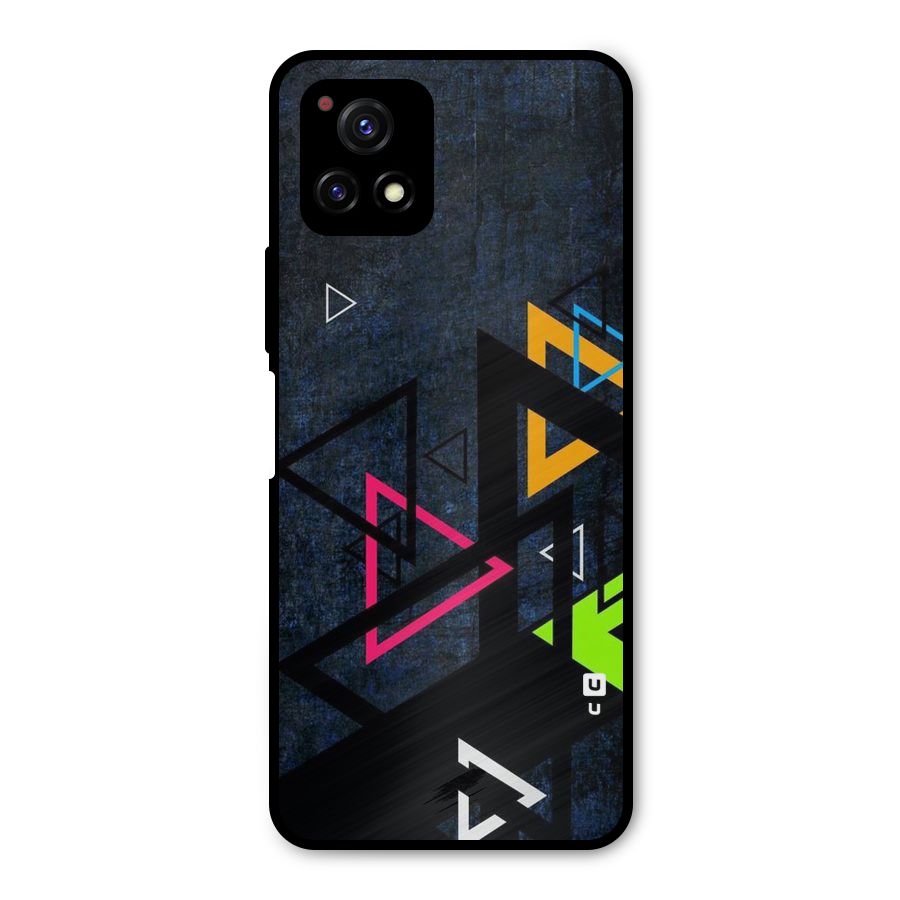Coloured Triangles Metal Back Case for Vivo Y72 5G