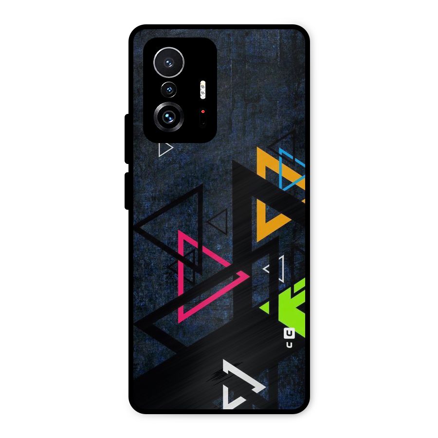 Coloured Triangles Metal Back Case for Xiaomi 11T Pro