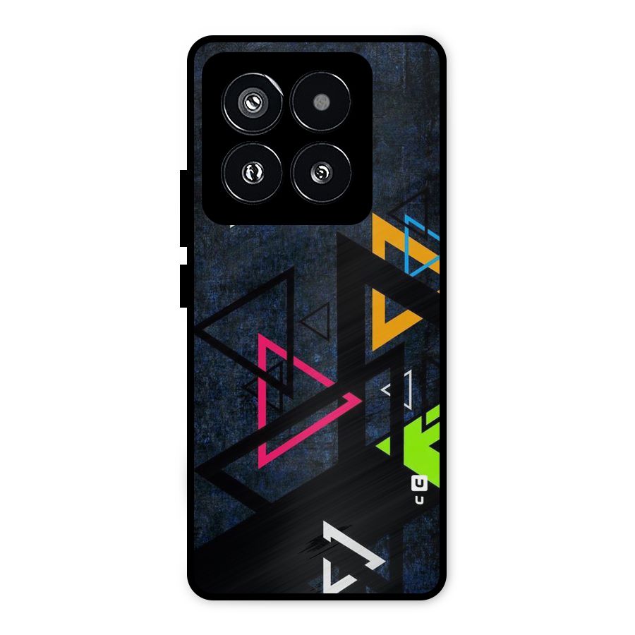 Coloured Triangles Metal Back Case for Xiaomi 14 Pro