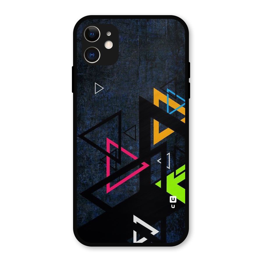 Coloured Triangles Metal Back Case for iPhone 11