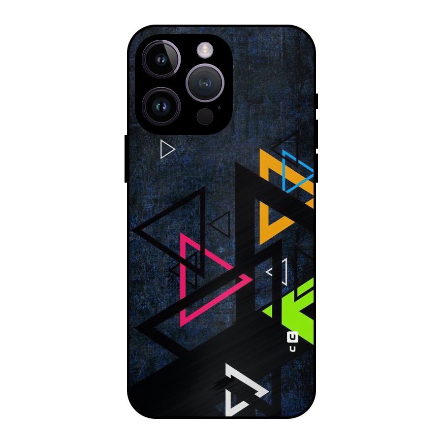 Coloured Triangles Metal Back Case for iPhone 14 Pro Max