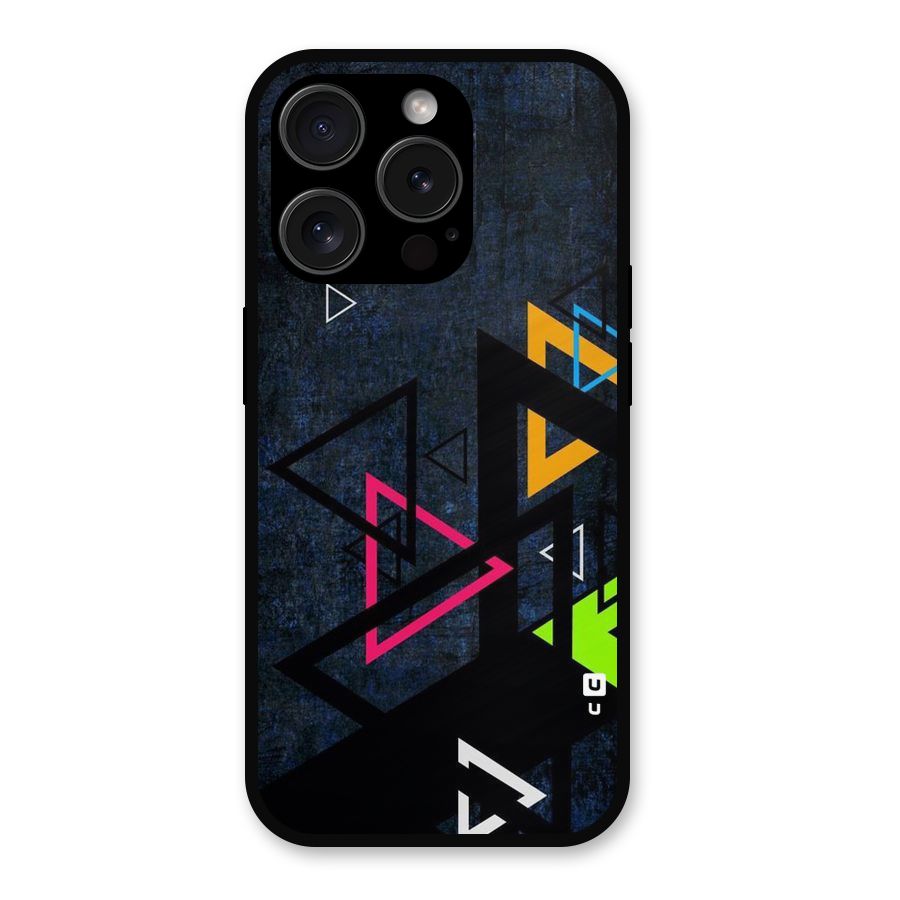 Coloured Triangles Metal Back Case for iPhone 15 Pro