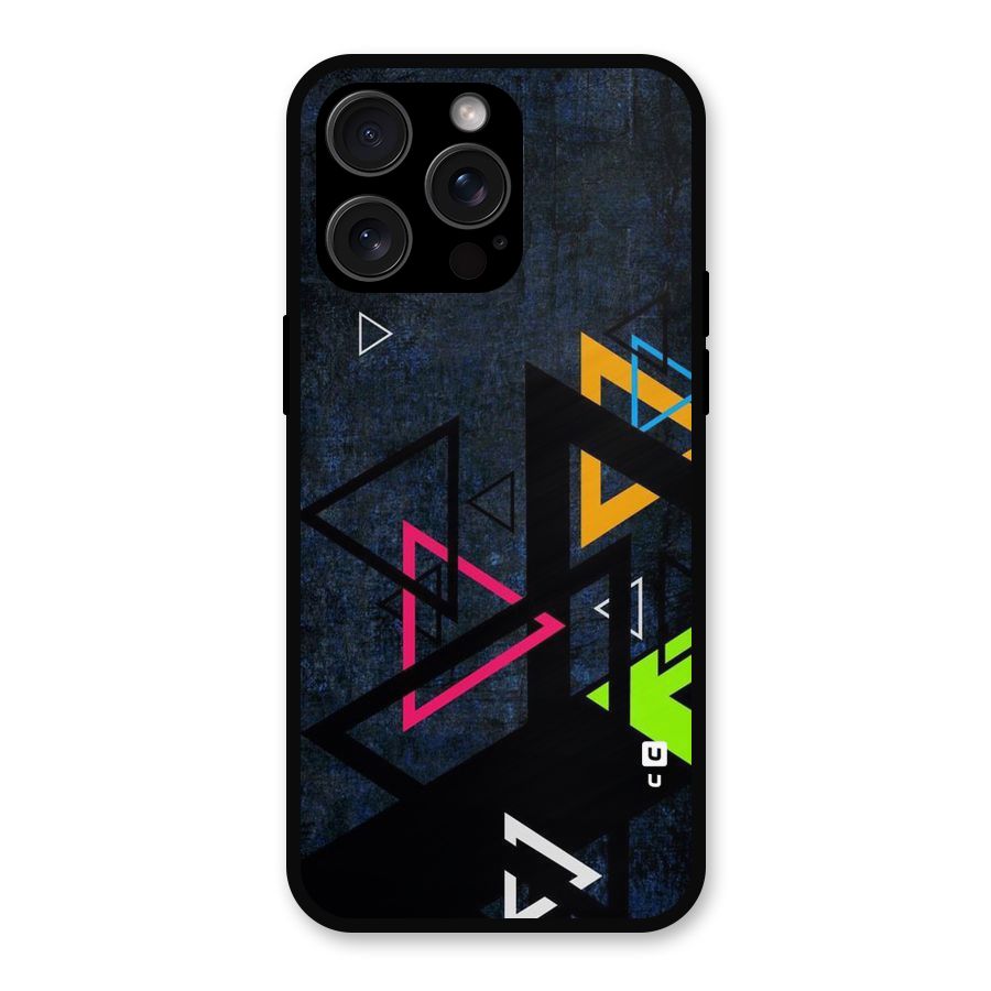 Coloured Triangles Metal Back Case for iPhone 15 Pro Max