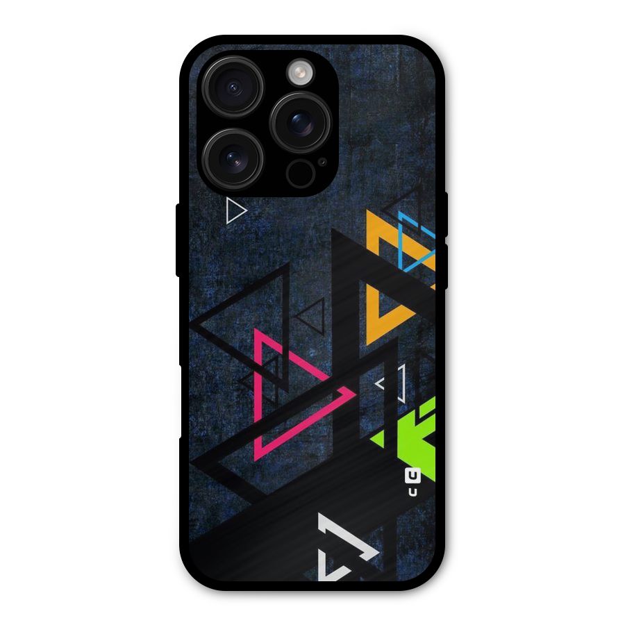 Coloured Triangles Metal Back Case for iPhone 16 Pro