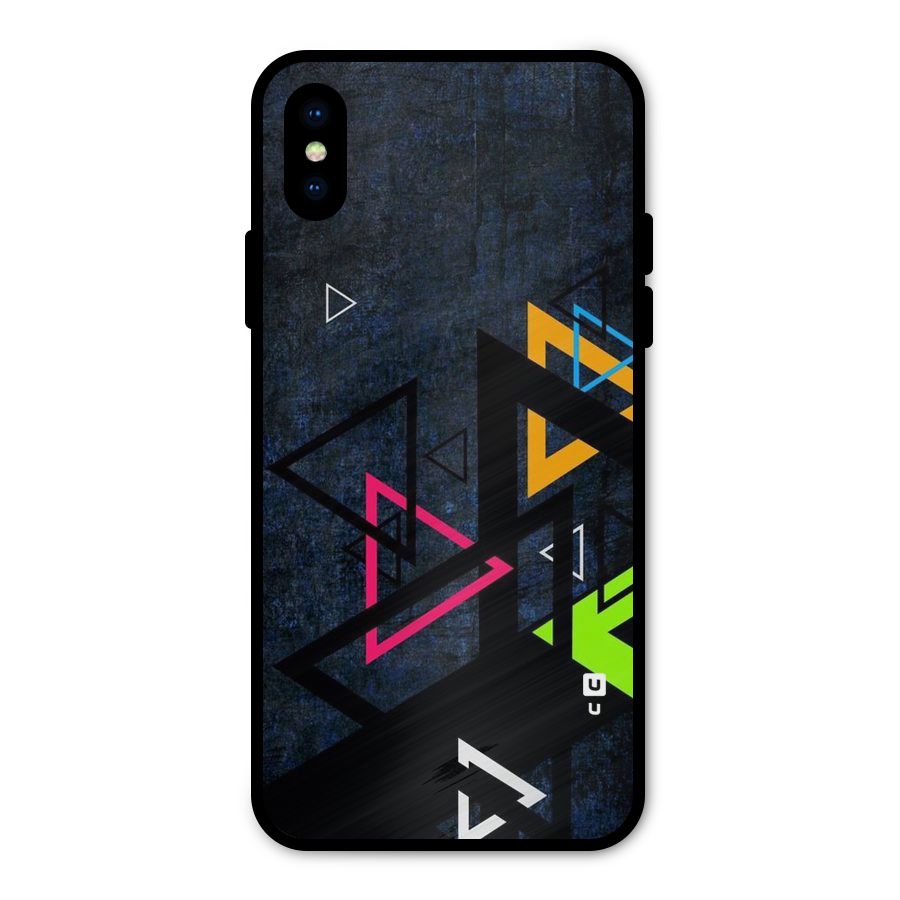 Coloured Triangles Metal Back Case for iPhone X