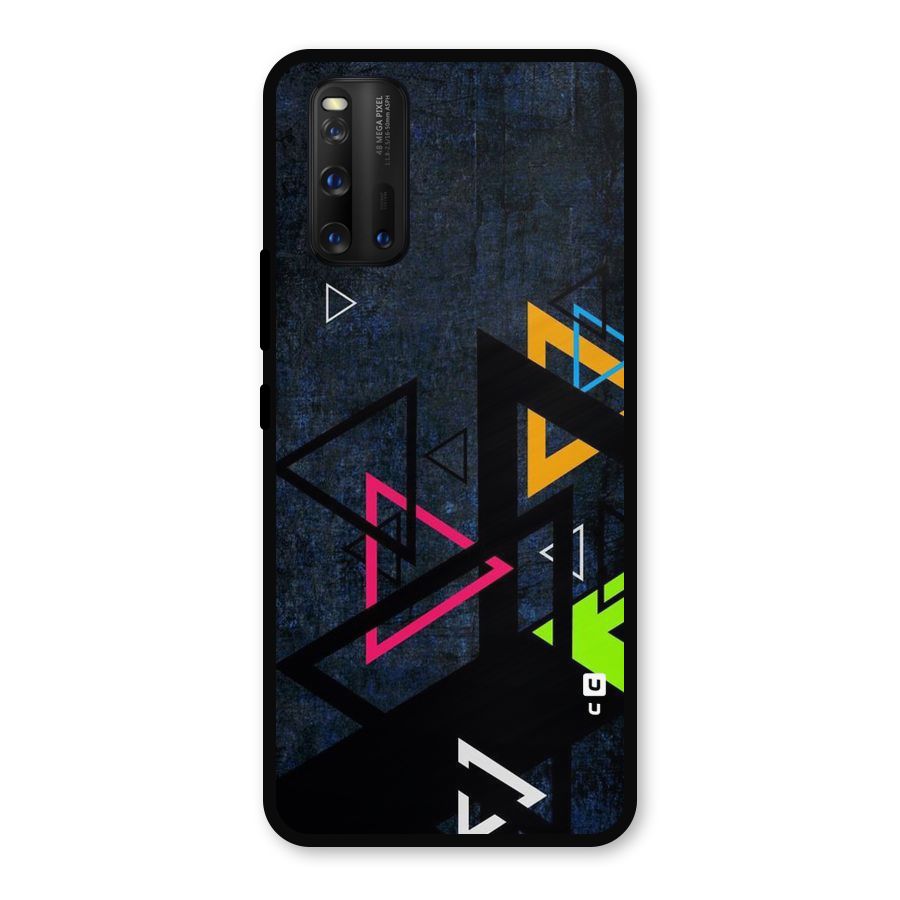 Coloured Triangles Metal Back Case for iQOO 3
