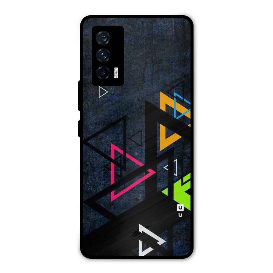Coloured Triangles Metal Back Case for iQOO 7 5G