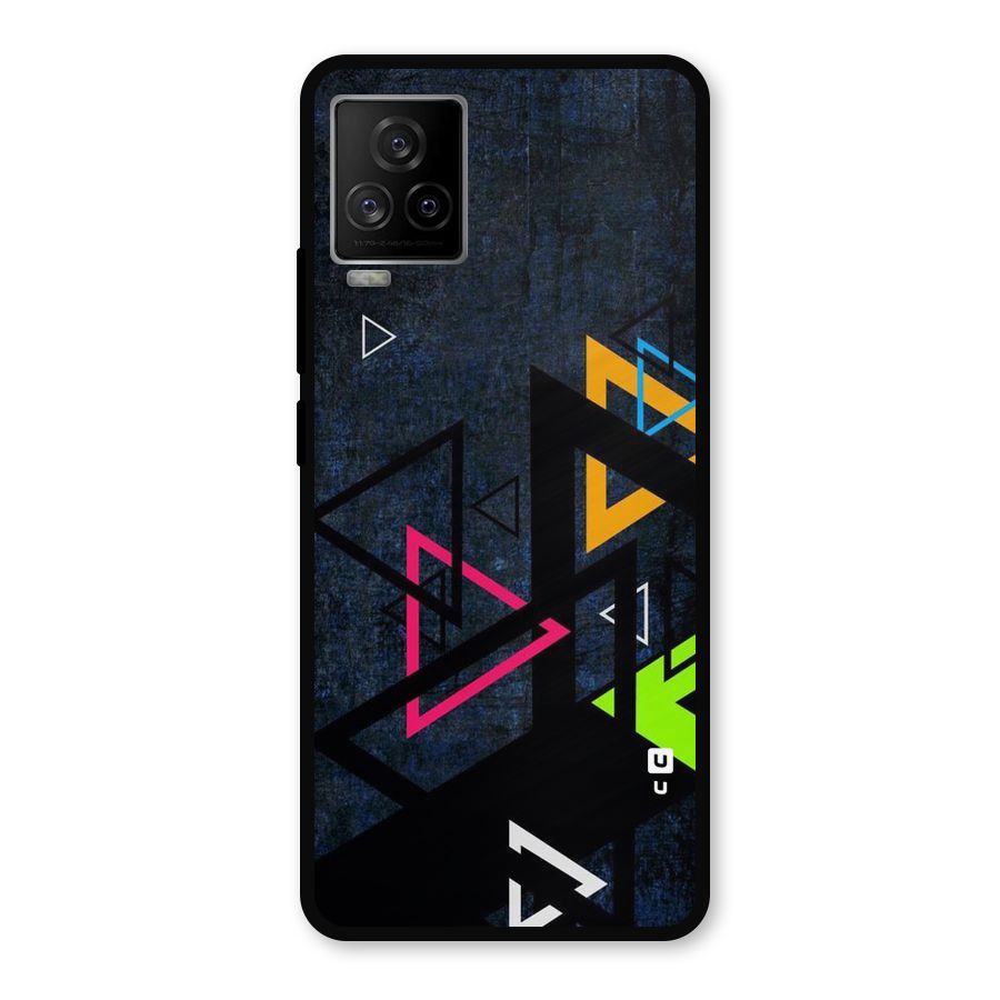 Coloured Triangles Metal Back Case for iQOO 7 Legend 5G
