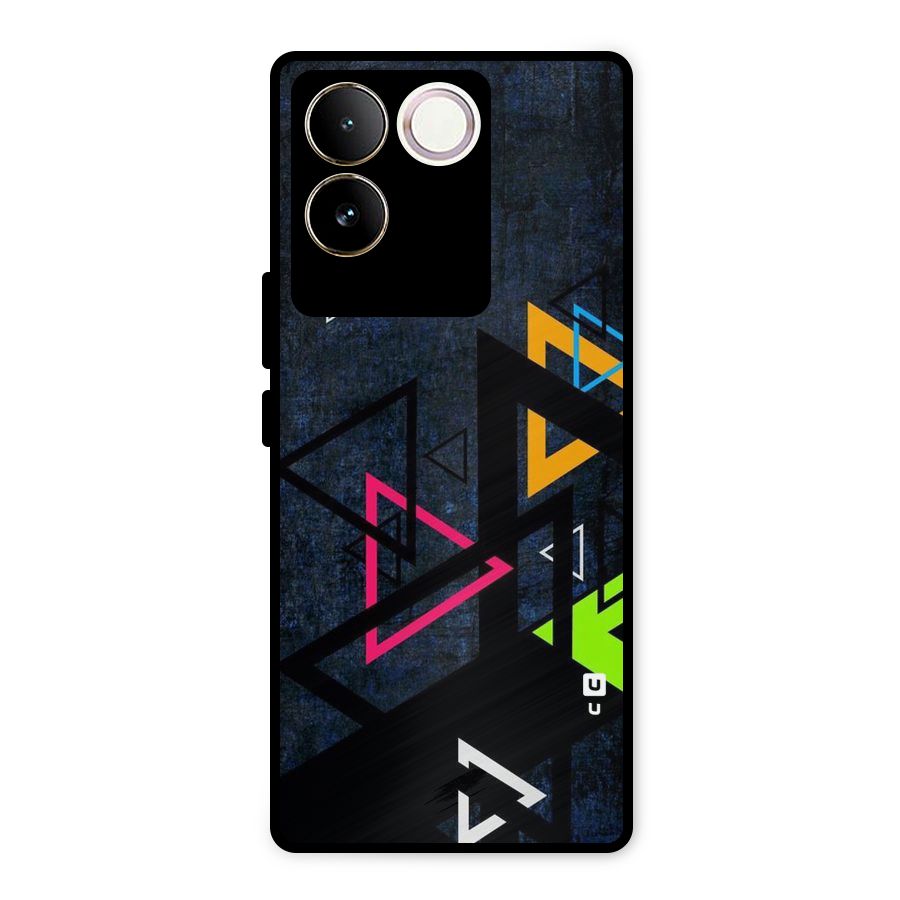 Coloured Triangles Metal Back Case for iQOO Z7 Pro