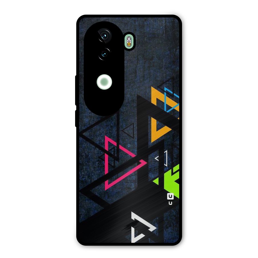 Coloured Triangles Metal Back Case for iQOO Z9s