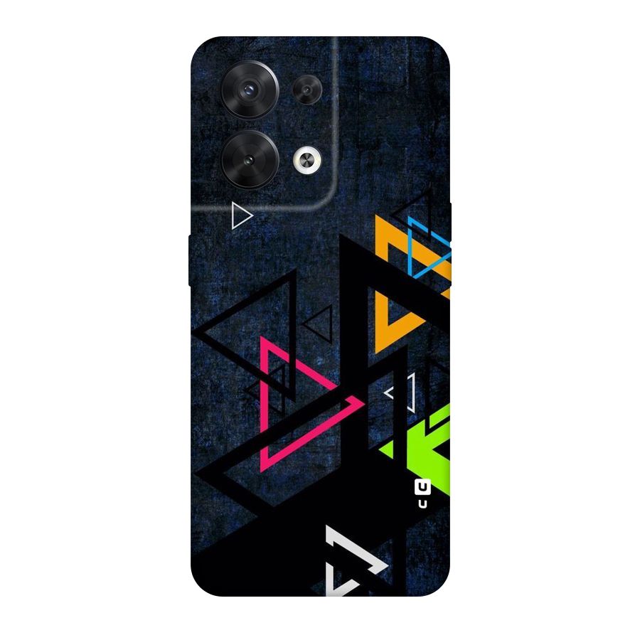 Coloured Triangles Original Polycarbonate Back Case for Oppo Reno8 5G