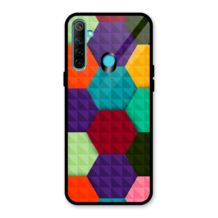 Colourful Abstract Glass Back Case for Realme 5i