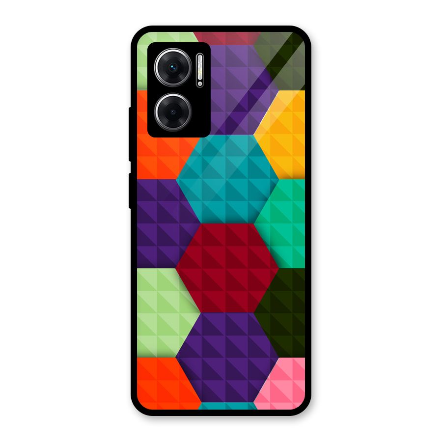 Colourful Abstract Glass Back Case for Redmi 11 Prime 5G