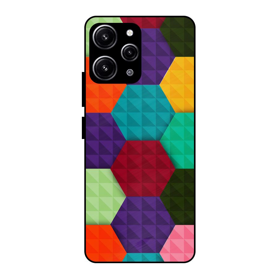Colourful Abstract Glass Back Case for Redmi 12 4G