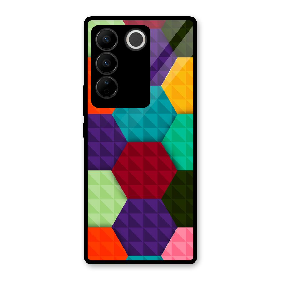 Colourful Abstract Glass Back Case for Vivo V27