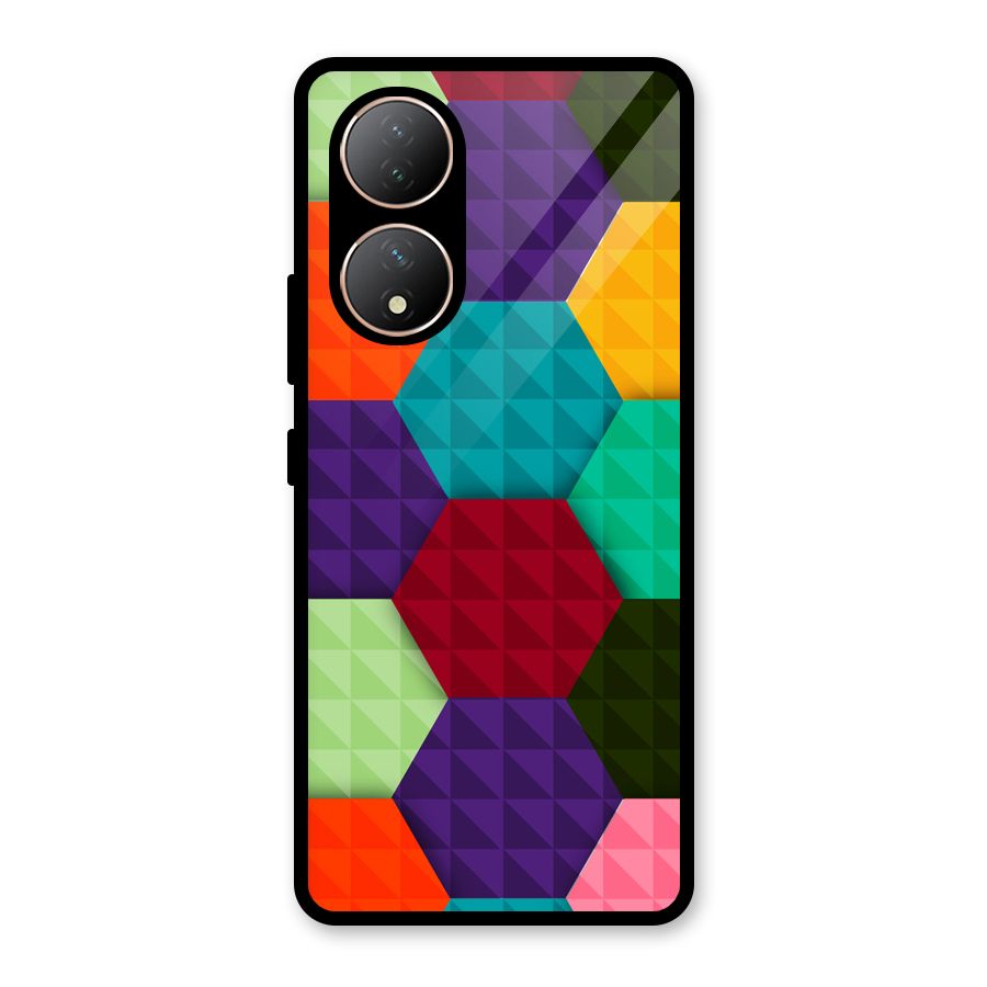 Colourful Abstract Glass Back Case for Vivo Y100A