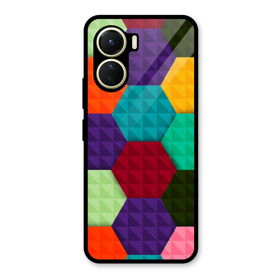 Colourful Abstract Glass Back Case for Vivo Y16