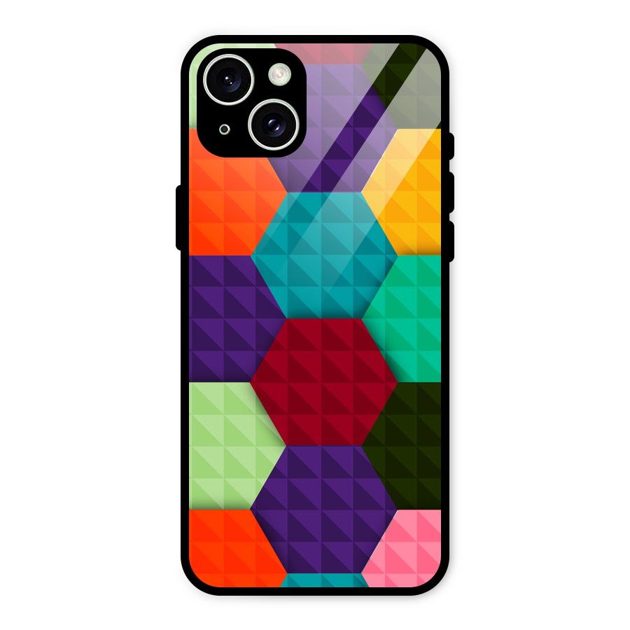 Colourful Abstract Glass Back Case for iPhone 15 Plus