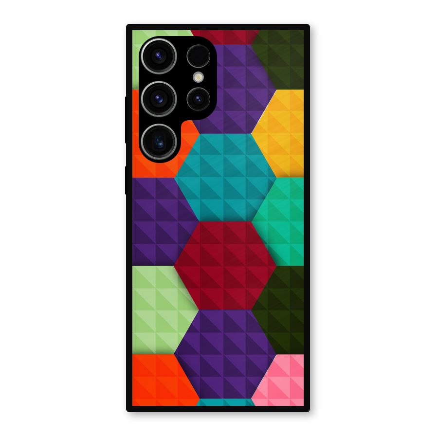Colourful Abstract Metal Back Case for Galaxy S23 Ultra