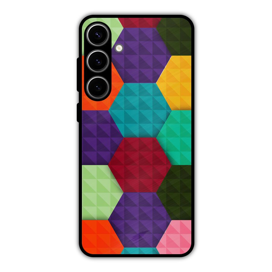 Colourful Abstract Metal Back Case for Galaxy S24 Plus