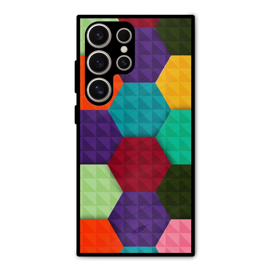 Colourful Abstract Metal Back Case for Galaxy S24 Ultra