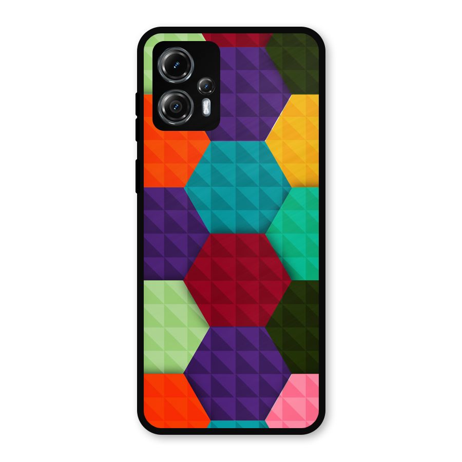 Colourful Abstract Metal Back Case for Moto G13