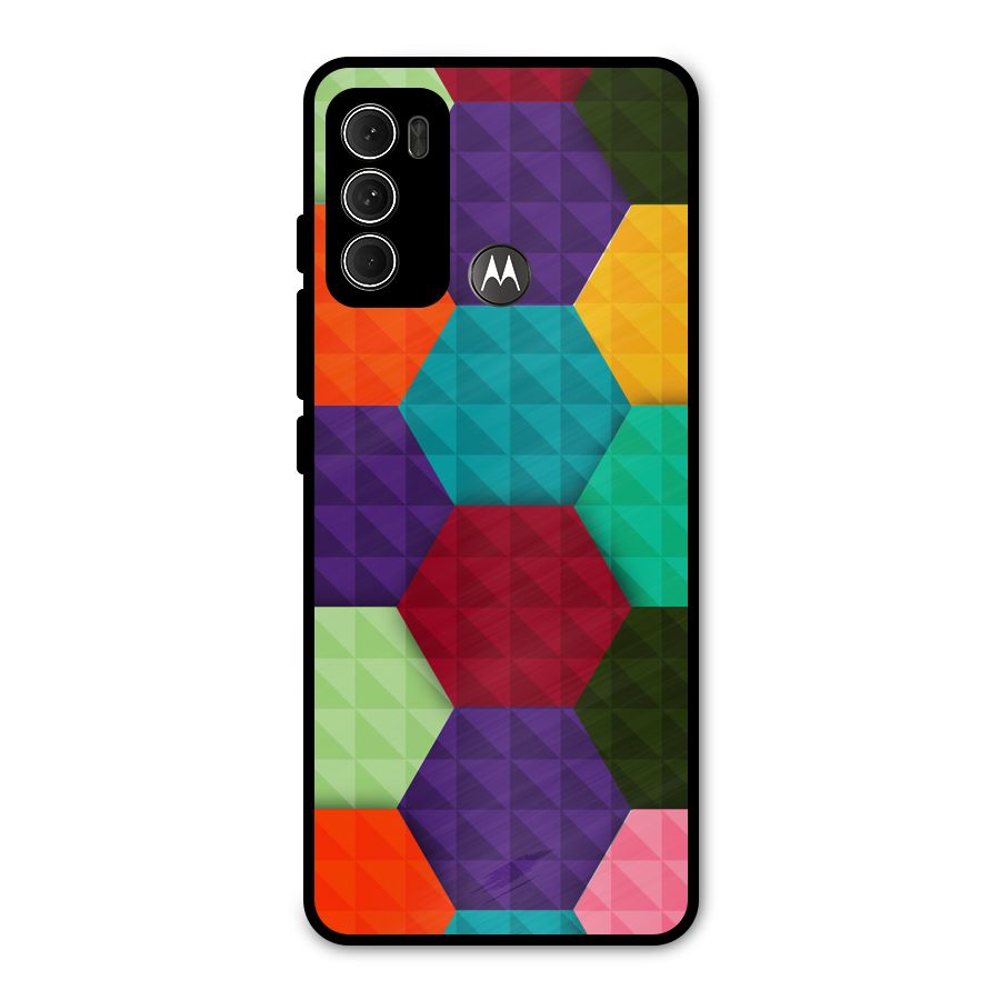 Colourful Abstract Metal Back Case for Moto G60