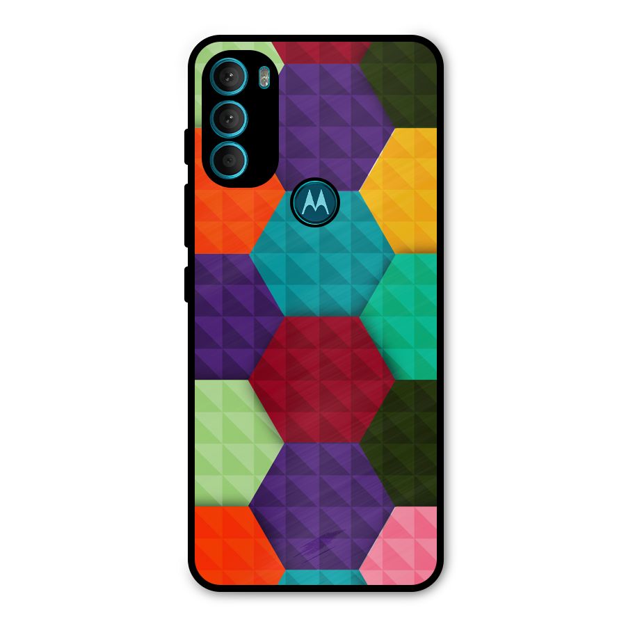 Colourful Abstract Metal Back Case for Moto G71 5G