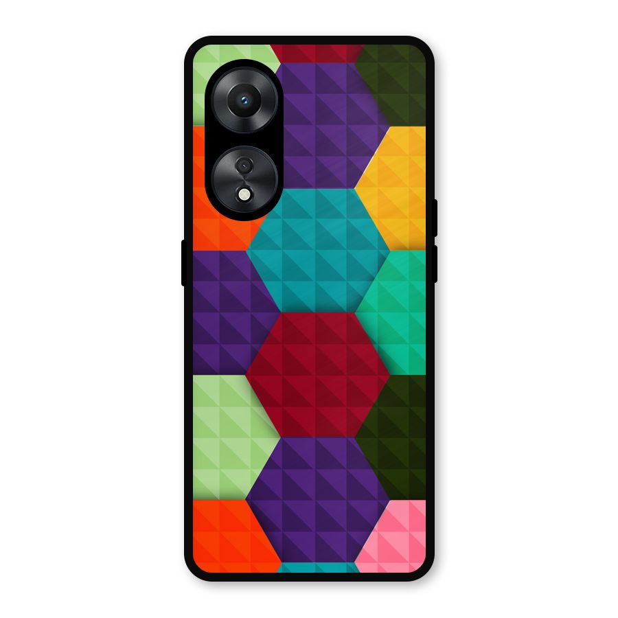 Colourful Abstract Metal Back Case for Oppo A78