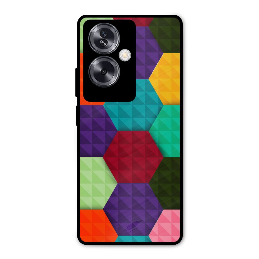 Colourful Abstract Metal Back Case for Oppo A79 5G