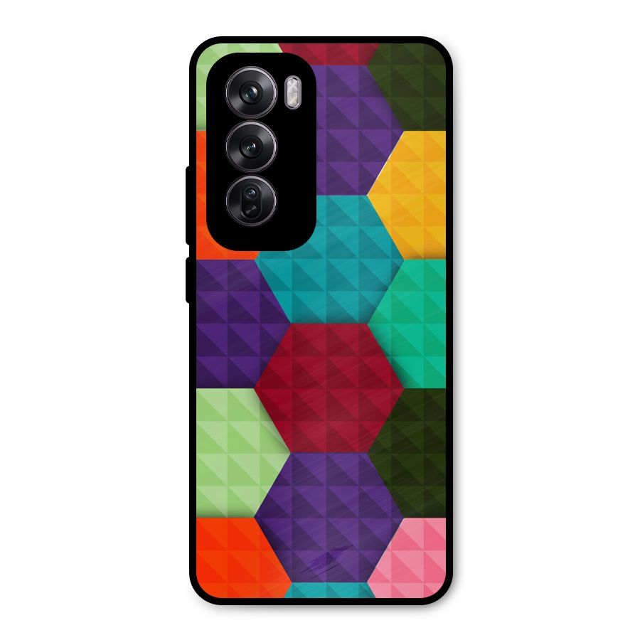 Colourful Abstract Metal Back Case for Oppo Reno12 Pro