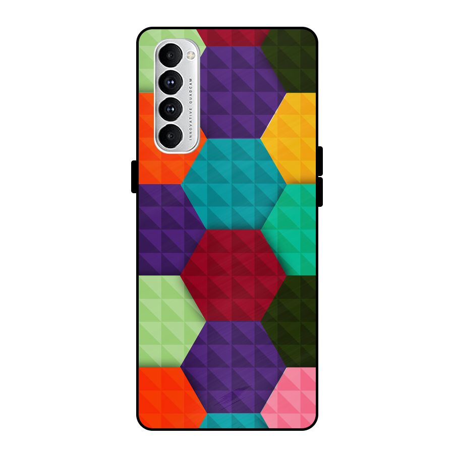 Colourful Abstract Metal Back Case for Oppo Reno4 Pro